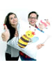 Mr. & Mrs. Panda Dekokissen Biene Happy ohne Spruch in Weiß