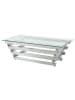 home24 home24 Couchtisch aus Glas und Metall in Transparent / Chrom - 70 x 130 x 45 cm in Chrom