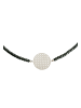 Gemshine Kette mit Anhänger Black Mandala in silver coloured