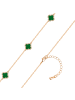 Lulu & Jane Halskette Kleeblatt aus Messing mit Zirkonia in gelbgold