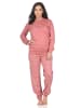 NORMANN Langarm Kuschel Interlock Schlafanzug Langarm Tupfen Optik - 87238 in altrose