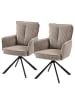 home24 Drehbarer Armlehnenstuhl SALVIN 2er-Set in Cappuccino