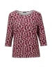 GOLDNER Blusenshirt Jerseyshirt mit Rundhalsausschnitt in beere / gemustert