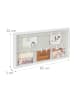 relaxdays Bilderrahmen mit Wäscheleine in Weiß/ Grau - (B)62 x (H)32 x (T)3 cm