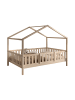 58 aufm Kessel HAUSBETT Kapua 140x200 mit Rausfallschutz Kiefer Massivholz Natur