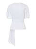 More & More feminine Kurzarmbluse mit Wickel-Design in white