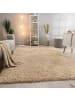 Hochflor Teppich Shaggy waschbar Unifarben Schlafzimmer in Beige