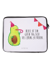 Mr. & Mrs. Panda Notebook Tasche Avocado Party mit Spruch in Weiß