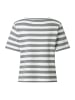 More & More sportives  Kurzarmshirt, gestreift in grey/offwhite
