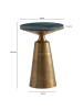 FineBuy Beistelltisch in Gold / Marmor / 40x40x57