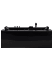 Beliani Whirlpool Badewannen VARADERO in Schwarz/Silber - (W) 90 x (H) 66 x (L) 183 cm