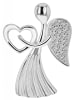 Adeliás Damen Anhänger Engel aus 925 Silber mit Zirkonia in silber