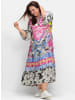 sheego Volantkleid in pink gemustert