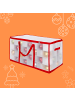 relaxdays Weihnachtskugel-Aufbewahrungsbox in Transparent/ Rot - (B)73 x (H)37 x (T)36 cm