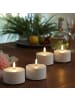 Uyuni 4er Set LED Kerzen THEA für Innen/Außen bis 1000 Std. Timer H: 5cm in weiß