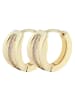 Adeliás Damen Ohrringe – Klappcreole aus 333 Gold mit Zirkonia in gold