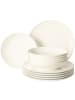 Seltmann Weiden 12-tlg. Tafelservice Savona Fine Diamond in Creme – in creme