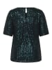 KAFFE curve Kurzarm-Bluse KClaila Regular fit in Dark Green Sequin