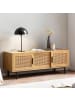 KADIMA DESIGN Lowboard Eiche-Dekor mit Wiener Geflecht 120x45,5x40 cm TV-Kommode