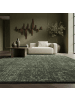 KADIMA DESIGN Teppich Kurzflor Unicolor Chenille Baumwolle Innen in Grün