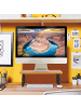 relaxdays Monitorständer in Natur/ Schwarz - (B)42 x (H)16 x (T)26,5 cm