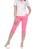 NORMANN Kurzarm Schlafanzug Capri Pyjama Tupfen Punkte Optik in pink