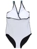Aquarti Damen Badeanzug Bauchweg Sport  Bademode  Neckholder V-Ausschnitt in schwarz/grün
