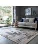 KADIMA DESIGN Waschbarer Teppich Abstrakt, Wohnzimmer schmutzabweisend in Grau