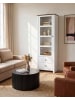 Beliani Vitrine PIMBA in Weiß/Braun - (W) 60 x (H) 180 x (L) 40 cm