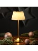 MARELIDA LED Tischlampe mit Schirm aufladbar dimmbar 3 Lichtfarben H: 30,5cm creme