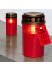 Novaliv Novaliv 2 Stück Grablichter LED mit Batterie und Timer 6/18 Grablichte in Rot