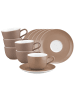 Seltmann Weiden 6er Set Kaffeetassen mit Untertassen Liberty Pure Colors 260 ml in Cocoa Brown
