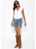 SASSYCLASSY Weite High Waist Jeans Shorts in Hellblau