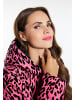 faina Damen Langer Steppmantel in Pink Leo