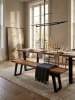 KADIMA DESIGN Esszimmerbank 180x40x45,5 cm Massivholz / Metall mit
