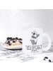 Mr. & Mrs. Panda Teetasse Glas Panda Badminton  mit Spruch in Transparent