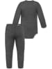 Normani Outdoor Sports Baby Merino Langarm Wickelbody und Hose in Anthrazit