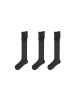 MUNADUNA 3er-Pack Knielange Strick-Socken mit Faltendesign in Grau