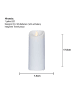 STAR Trading LED Outdoor-Kerze ,M-Twinkle' in weiß, Batterie + Timer, Flacker-Effek