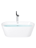 Beliani Freistehende Badewannen HAVANA in Weiß/Silber - (W) 73 x (H) 59 x (L) 170 cm