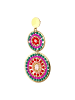 IZIA Women Earrings in Orange Multicolor