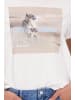 monari T-Shirt mit Leo-Print und Strasssteinen in Off-White