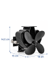 relaxdays Kaminventilator in Schwarz - (B)16 x (H)14,5 x (T)15 cm