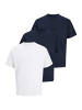 Jack & Jones T-Shirt Organic Relaxed in Dunkelblau / weiß