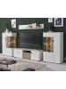 Furn.Design Wohnwand 4-teilig weiß matt, Eiche 320 cm, Wohnkombination mit Soft-Close