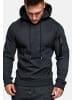 Humy Slim Hoodie mit Ärmeltasche & Camo Design A&S in Dunkelgrau
