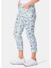 GOLDNER Druckhose Druckhose mit ausgefallenem Blumenmuster in blau / grau / gemustert