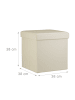 relaxdays Faltbarer Sitzhocker in Creme - (B)38 x (H)38 x (T)38 cm