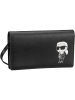 Karl Lagerfeld Abendtasche & Clutch K/Ikonik 2.0 Leather Flap Woc in Black