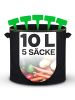 Praknu Pflanzsack 10L - 5STK aus Vliesstoff mit Schilder zum Beschriften